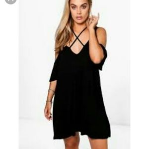 Boohoo cage cold shoulder dress